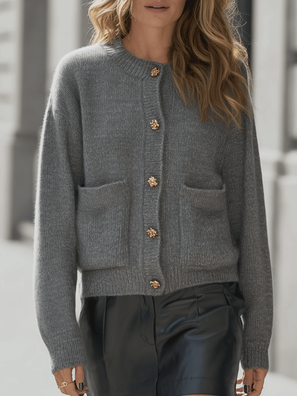 Charcoal Luxe Knit Cardigan