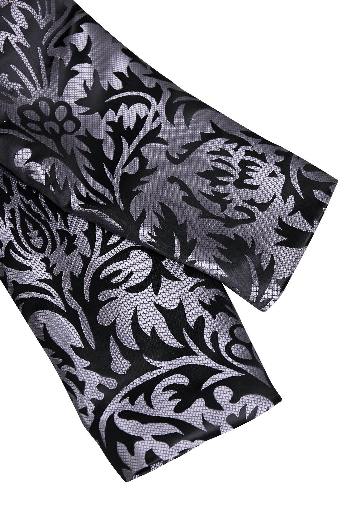 Luxury Black and Silver Floral Jacquard Blazer