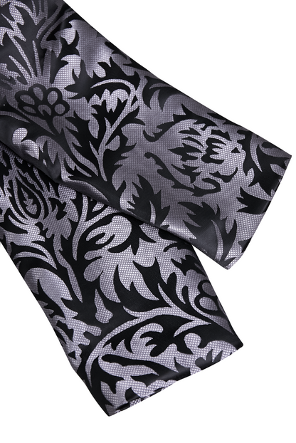 Luxury Black and Silver Floral Jacquard Blazer