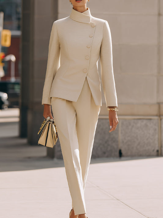 Elegant Cream Tailored Suit