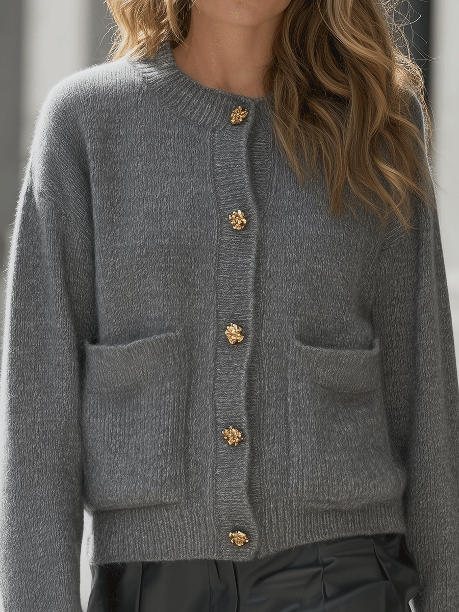 Charcoal Luxe Knit Cardigan