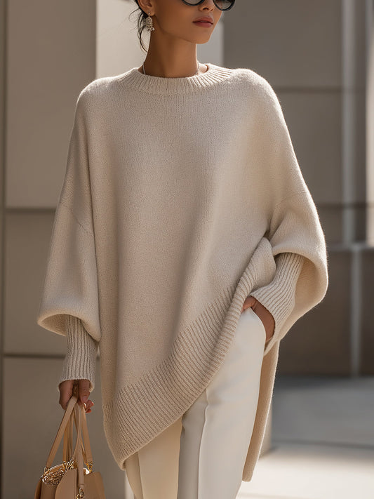 Oversized Knit Poncho Sweater