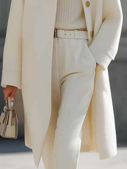 Chic Cream Oversized Coat