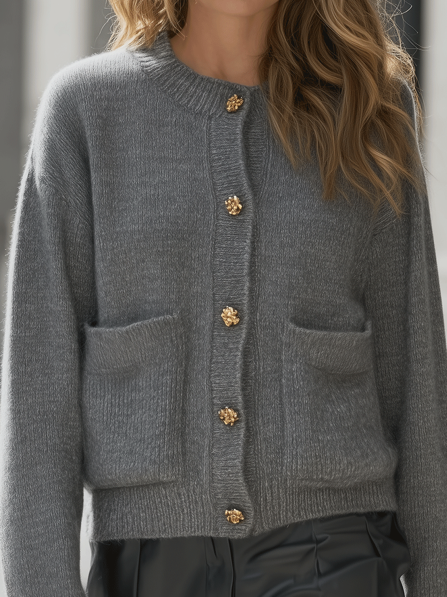 Charcoal Luxe Knit Cardigan