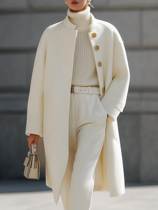 Chic Cream Oversized Coat